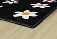 Load image into Gallery viewer, Daisies on Black Area Rug
