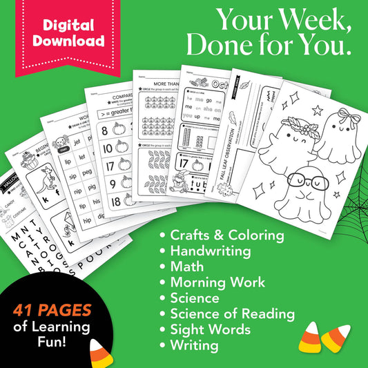 Printable First Grade October Week 3 Resources