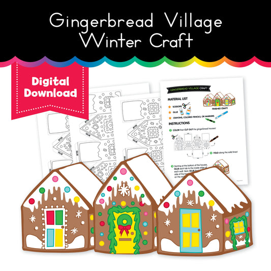 Gingerbread Village No Prep Winter Craft