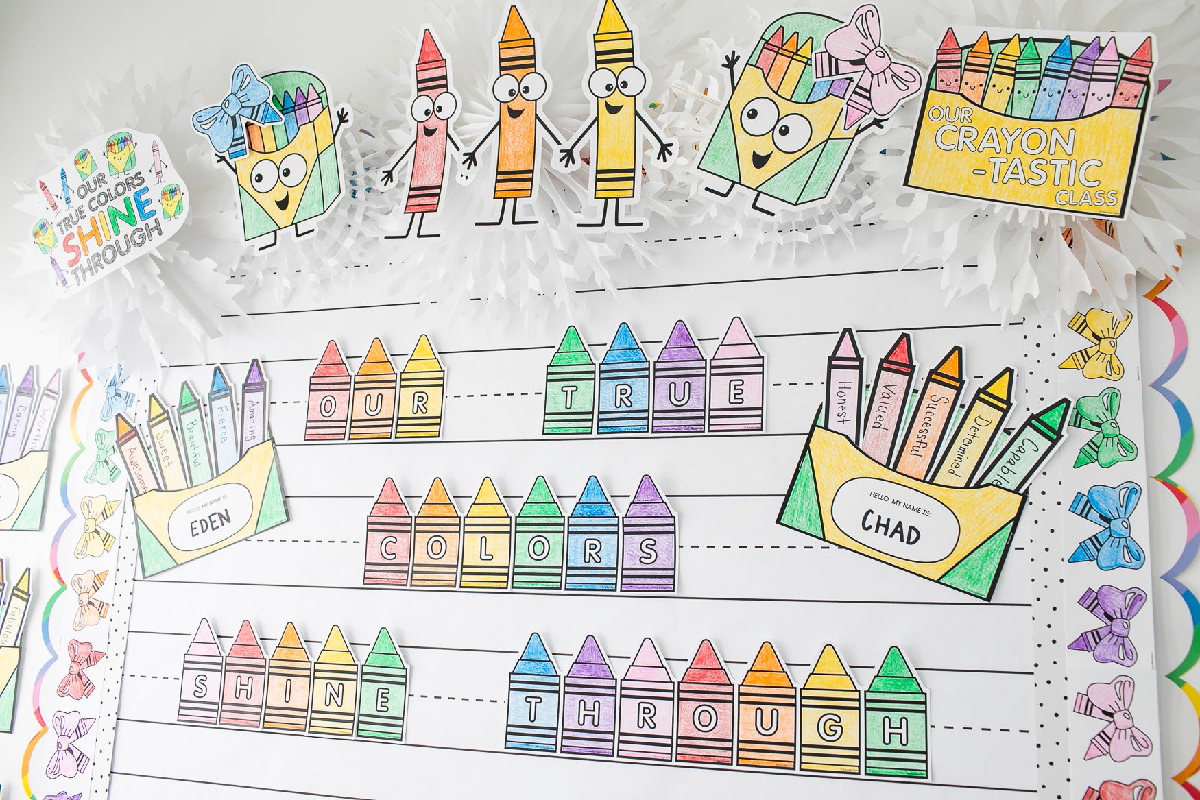 Second Grade September Crayon Box Craftivity Bulletin Board Set