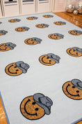 Load image into Gallery viewer, Smiley Cowboy Sit Spots on Light Blue Classroom Rug by Schoolgirl Style
