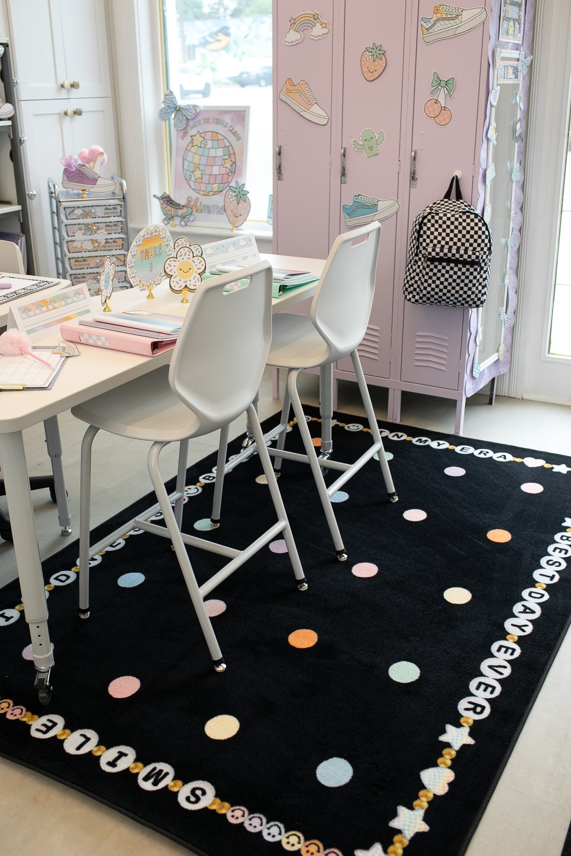 Friendship Bracelet Sit Spots Classroom Rug by Schoolgirl Style