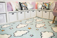 Load image into Gallery viewer, Clouds and Stars Pastel Blue Classroom Rug by Schoolgirl Style
