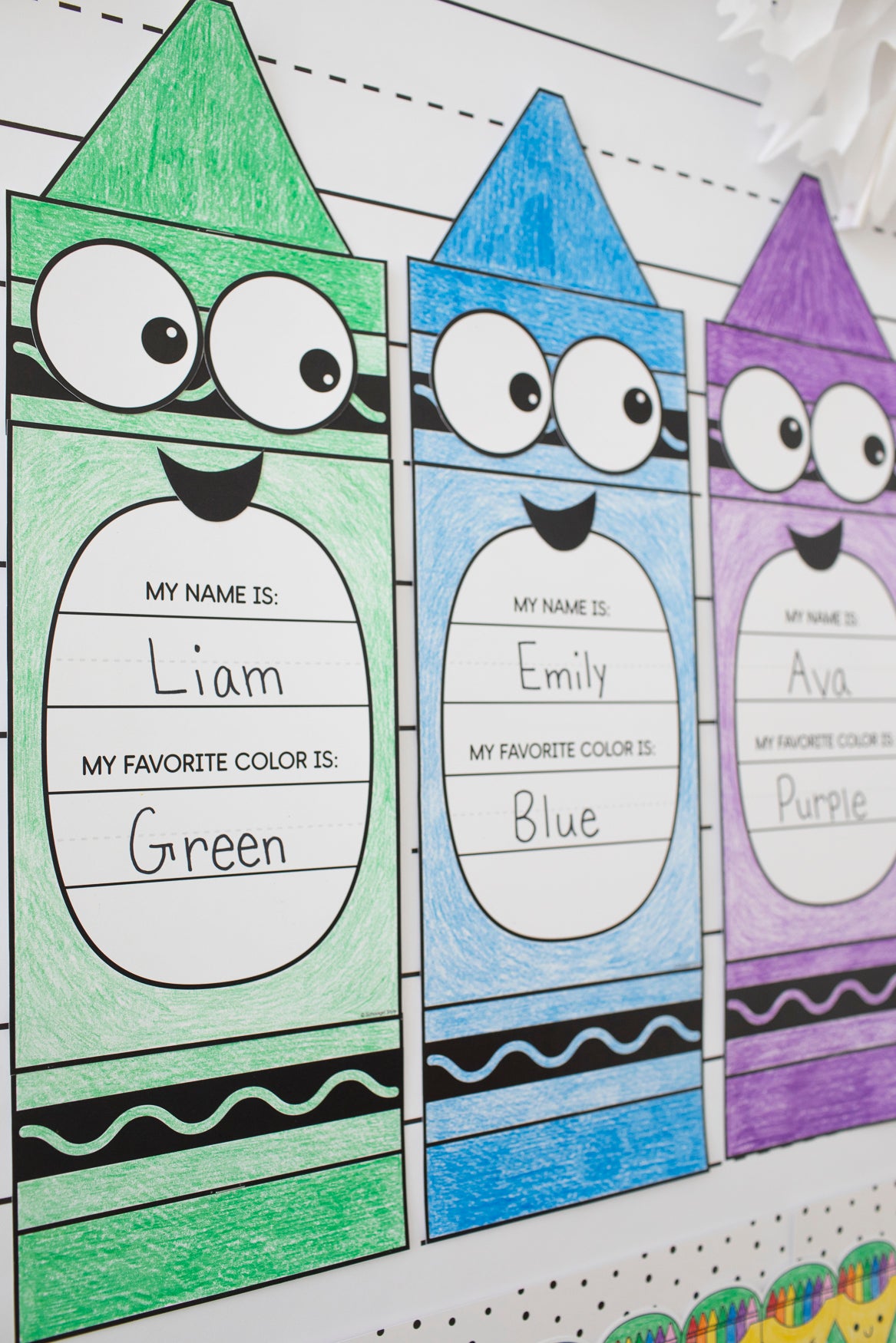 September Crayon Craftivity Bulletin Board Set