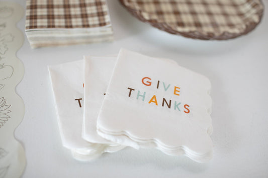 Give Thanks Scallop Napkin