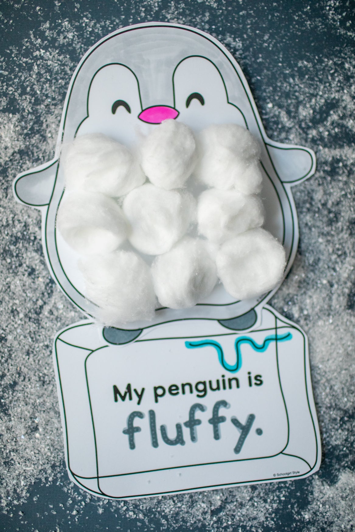 Printable January Cotton Ball Penguin Craftivity