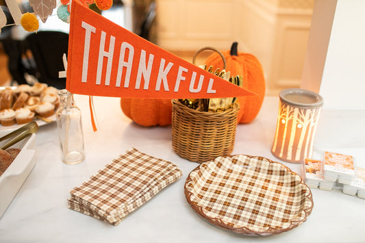 Brown Plaid Scalloped Plates | Paper Goods 