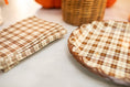 Load image into Gallery viewer, Brown Plaid Scalloped Plates | Paper Goods 
