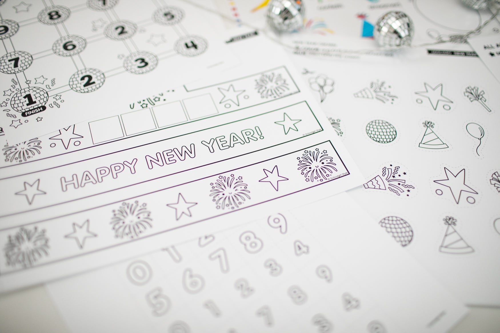 Printable January New Year Crafts and Activities Party Pack