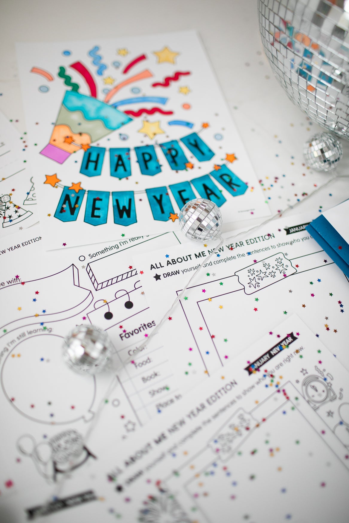 Printable January New Year Crafts and Activities Party Pack
