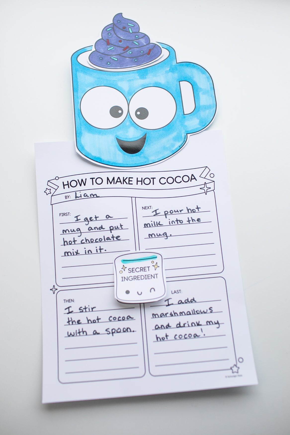 Printable January Hot Cocoa Secret Ingredient Writing Craftivity
