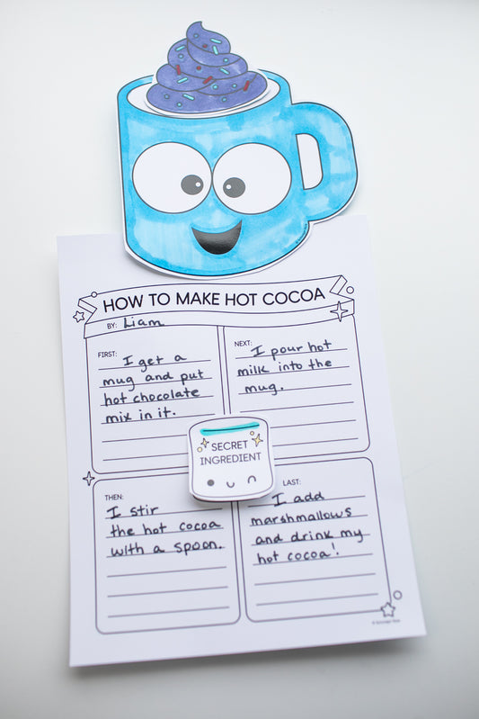 Printable January Hot Cocoa Secret Ingredient Writing Craftivity