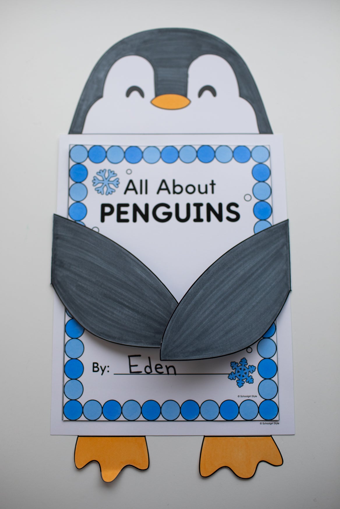 Printable January All About Penguins Writing Craftivity