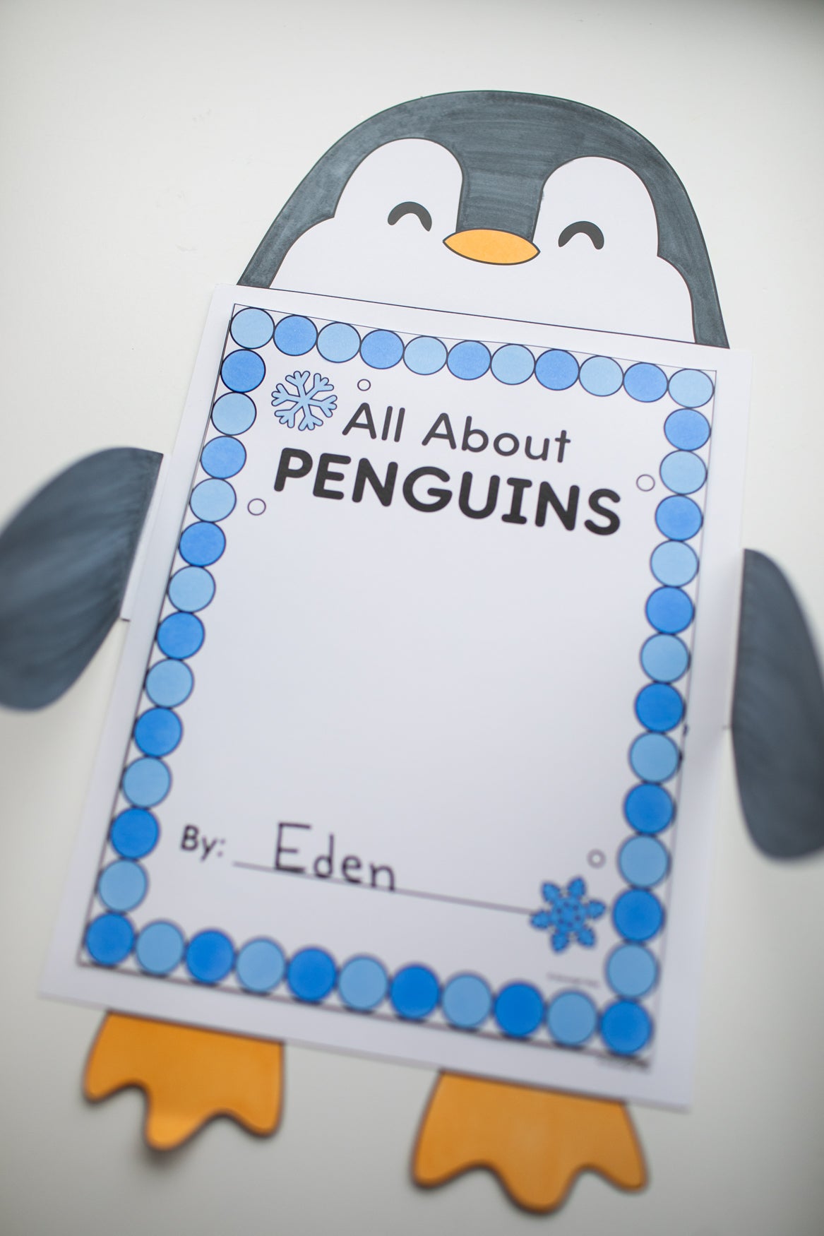 Printable January All About Penguins Writing Craftivity