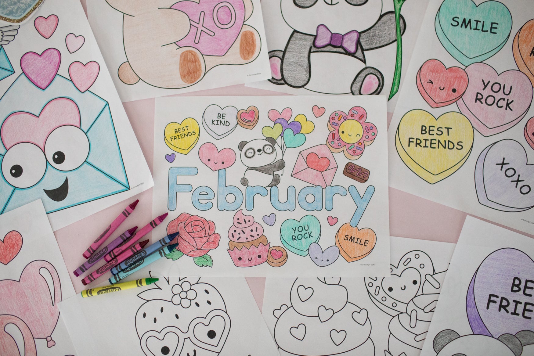 Free Printable February Coloring Pages Pack