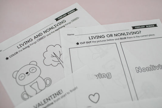 Printable February Science Living vs. Nonliving