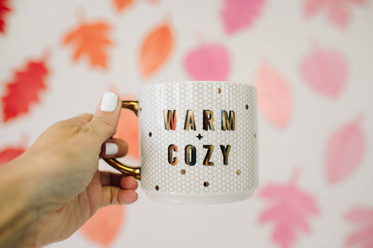 Warm & Cozy Gold Tile Coffee Mug