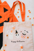 Load image into Gallery viewer, Happy Halloween Pink Canvas Trick or Treat Bag
