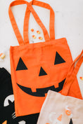 Load image into Gallery viewer, Jack-o-Lantern Canvas Trick or Treat Bag
