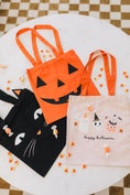 Load image into Gallery viewer, Jack-o-Lantern Canvas Trick or Treat Bag
