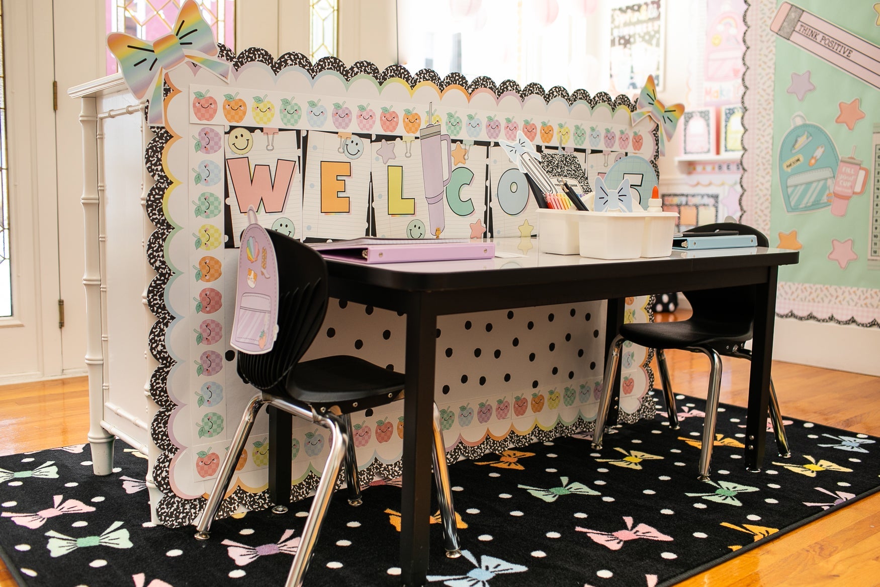 Pastel Bows Classroom Rug by Schoolgirl Style