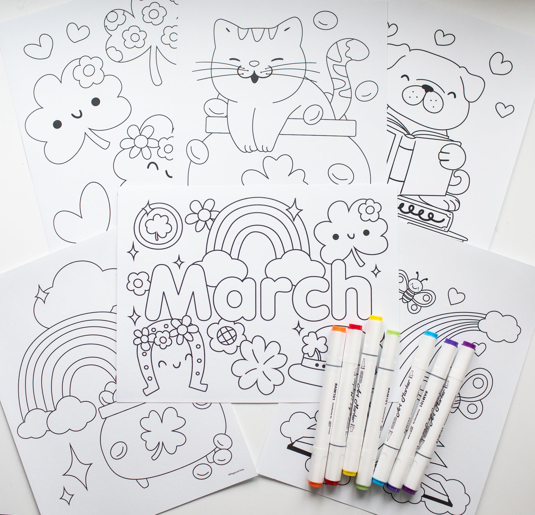 March Coloring Pages Pack