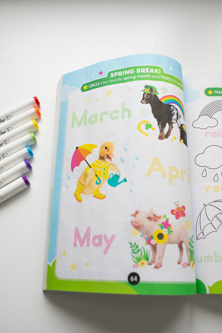 Kindergarten Spring Activities Workbook - Playground Press