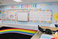 Load image into Gallery viewer, Rainbow on Black Classroom Rug by Schoolgirl Style
