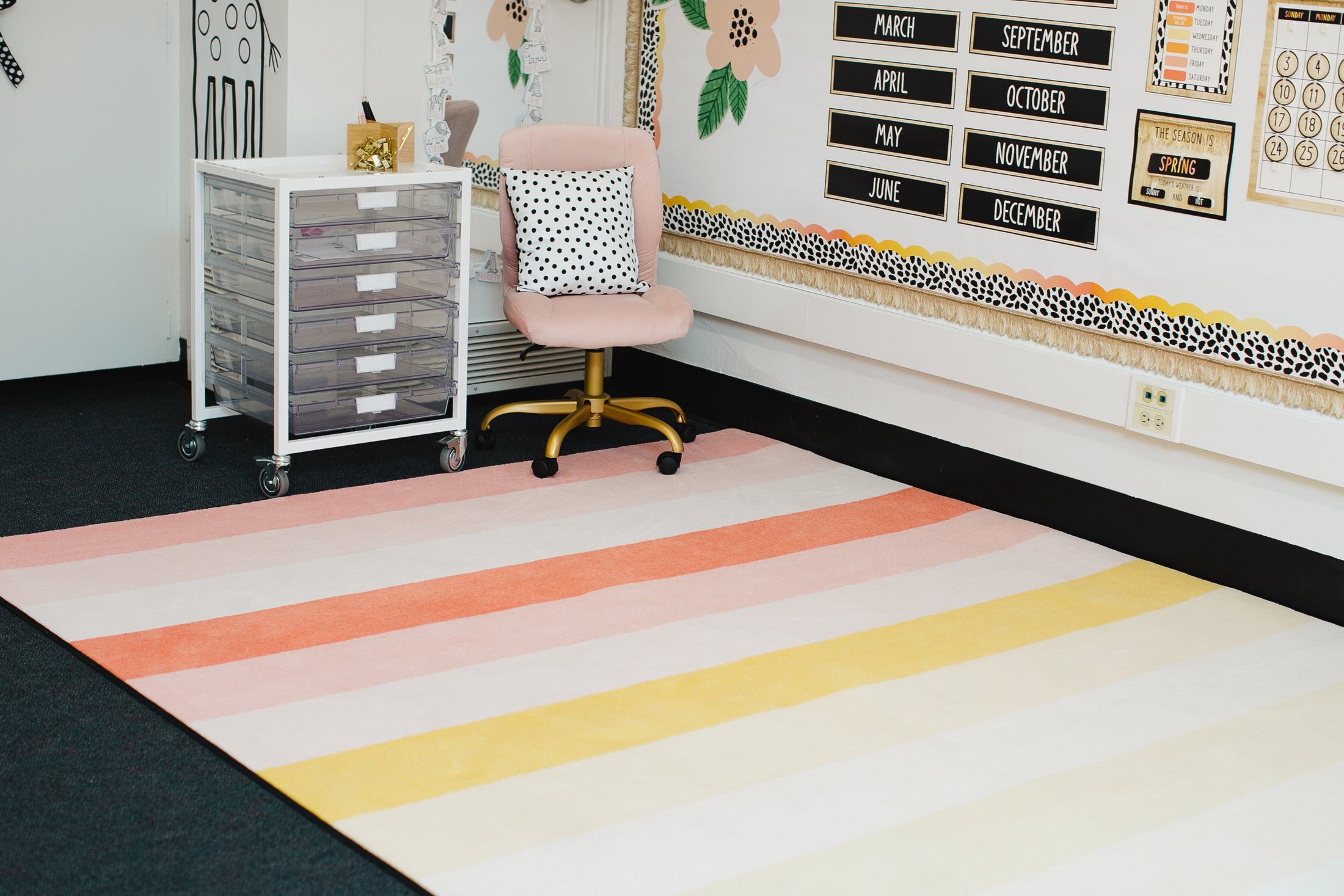 Safari Sunset Stripes Classroom Rug by Schoolgirl Style
