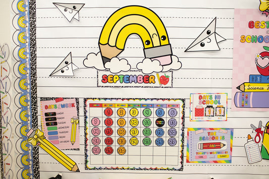 Bright Rainbow Calendar Bulletin Board | School Days