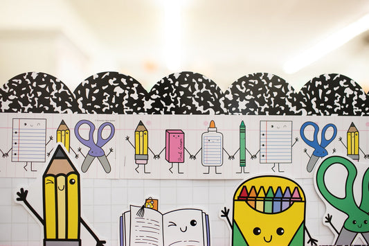 Buddies Forever School Supplies Bulletin Board Border | School Days