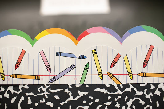 Color In The Lines Bright Rainbow Bulletin Board Border | School Days