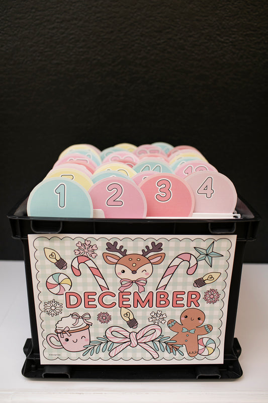 Printable December Bin Organization Labels