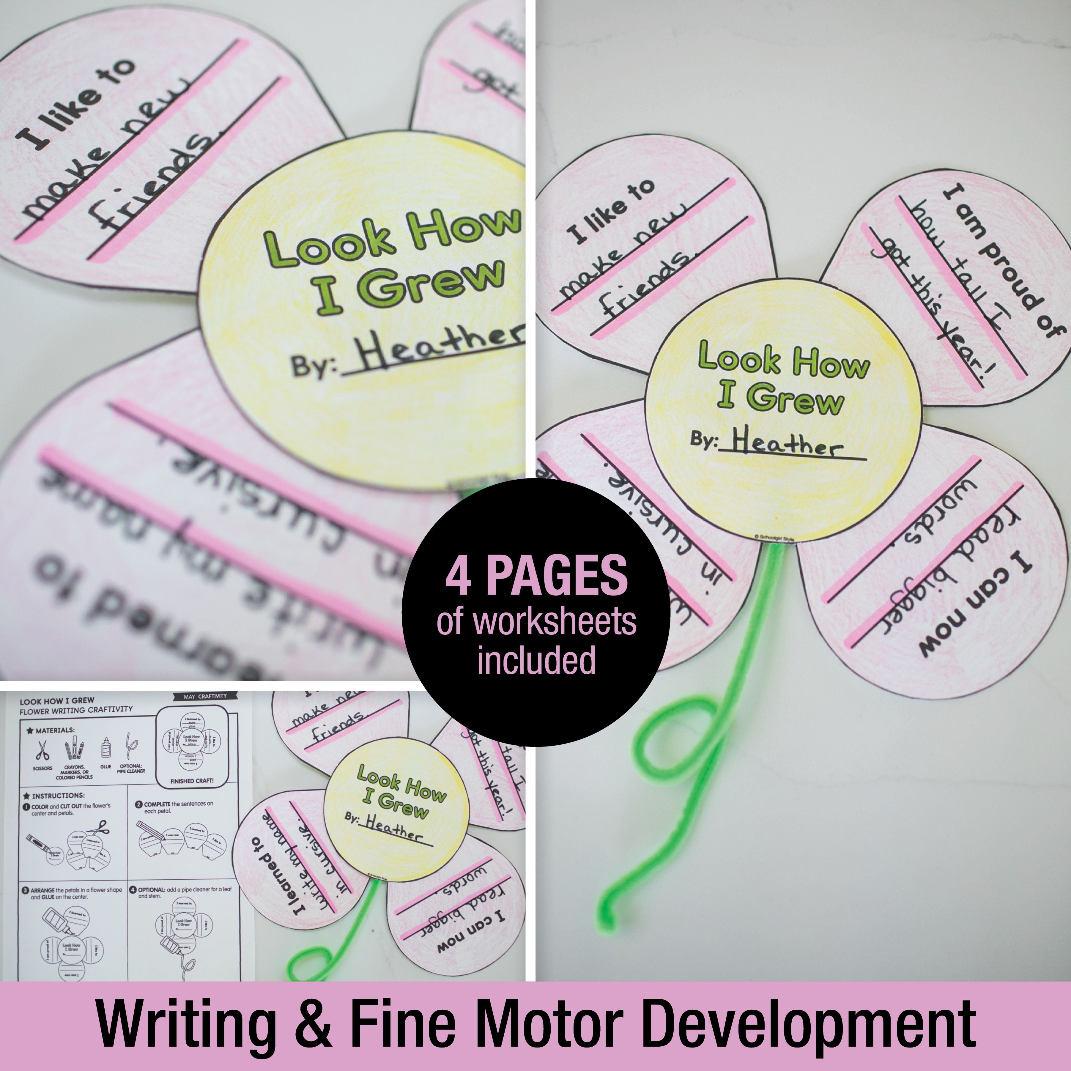 Printable May Look How I Grew Flower Writing Craftivity
