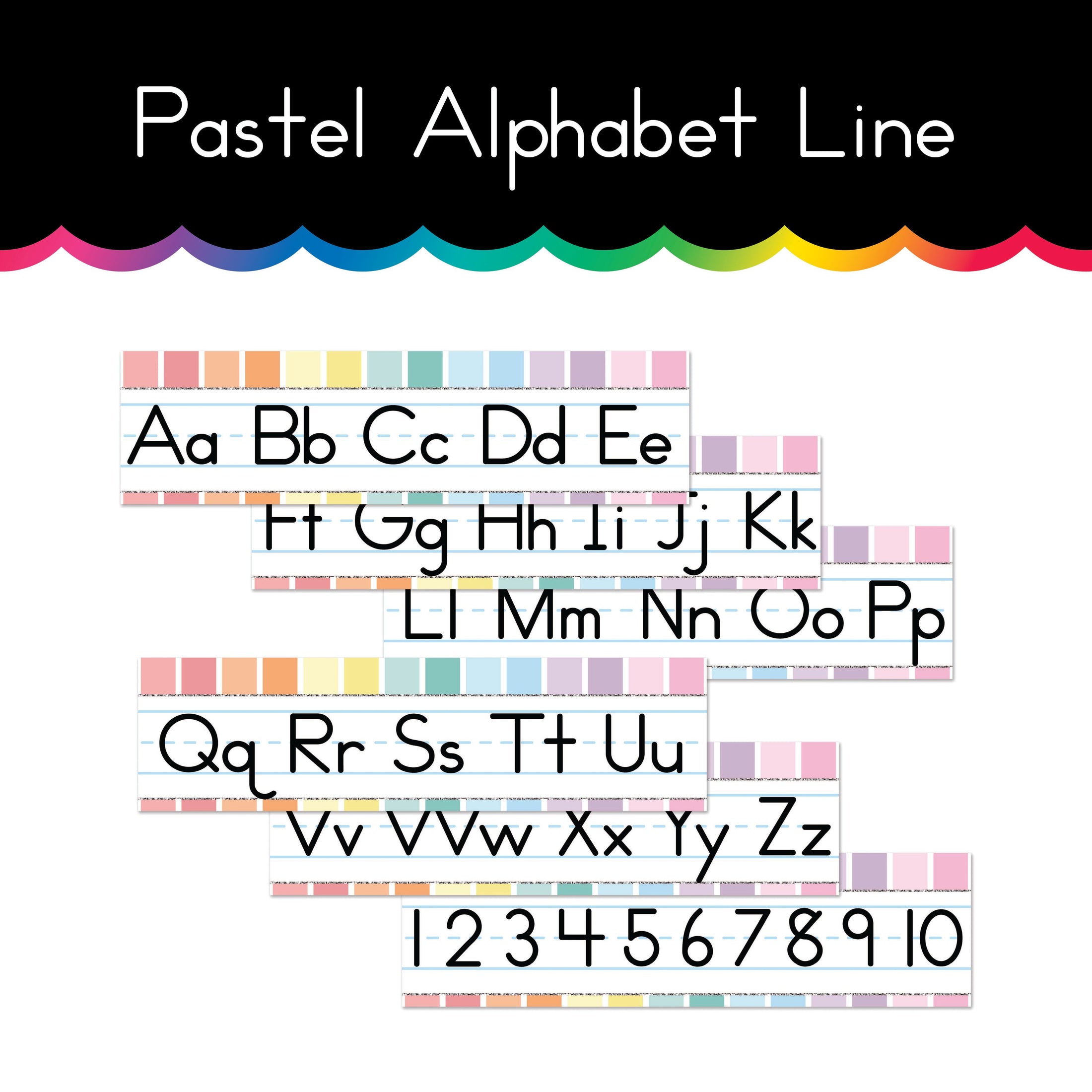 Pastel Alphabet Line