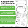 Load image into Gallery viewer, Printable March I Feel Lucky Writing Craftivity
