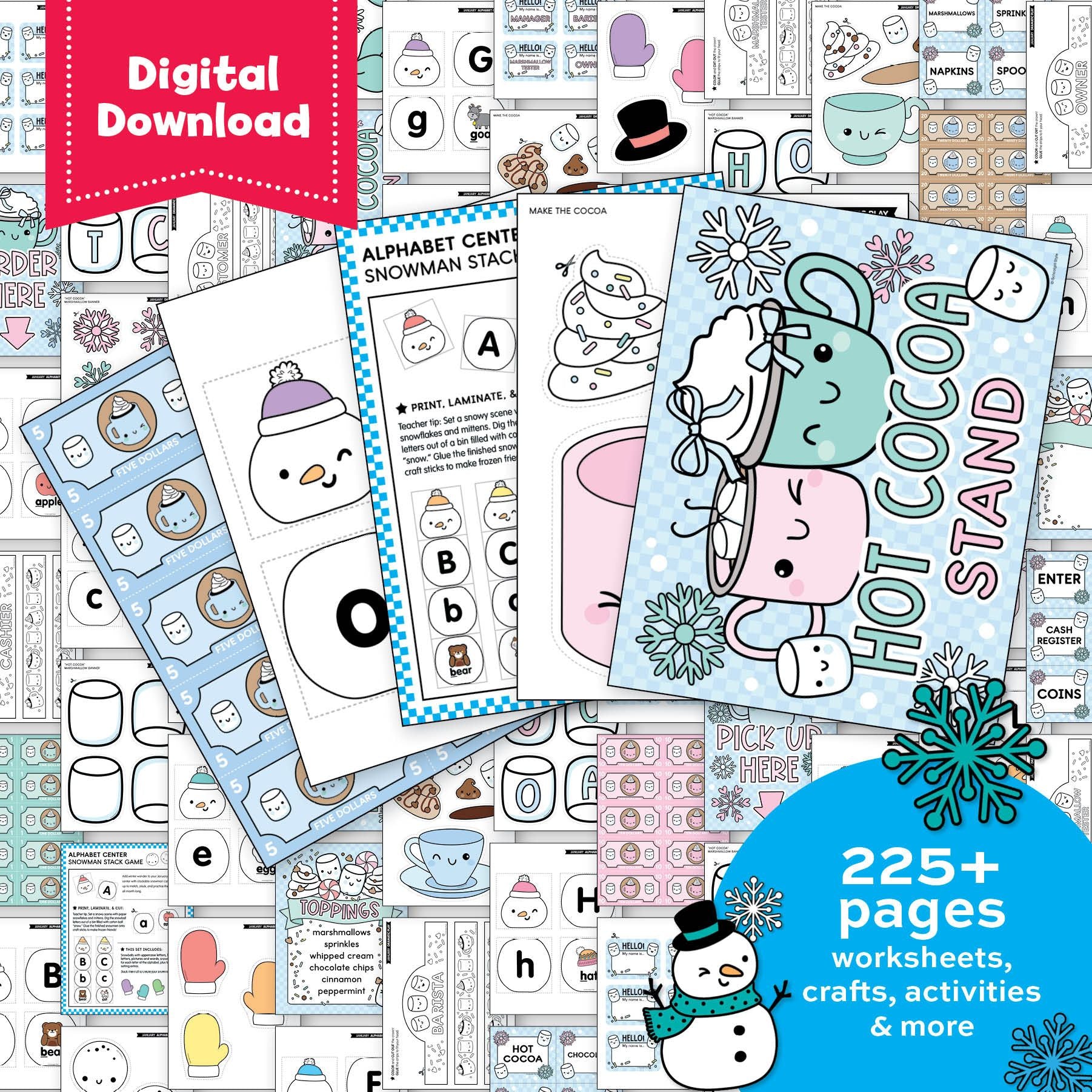 Printable Preschool January Homeschool Curriculum Bundle