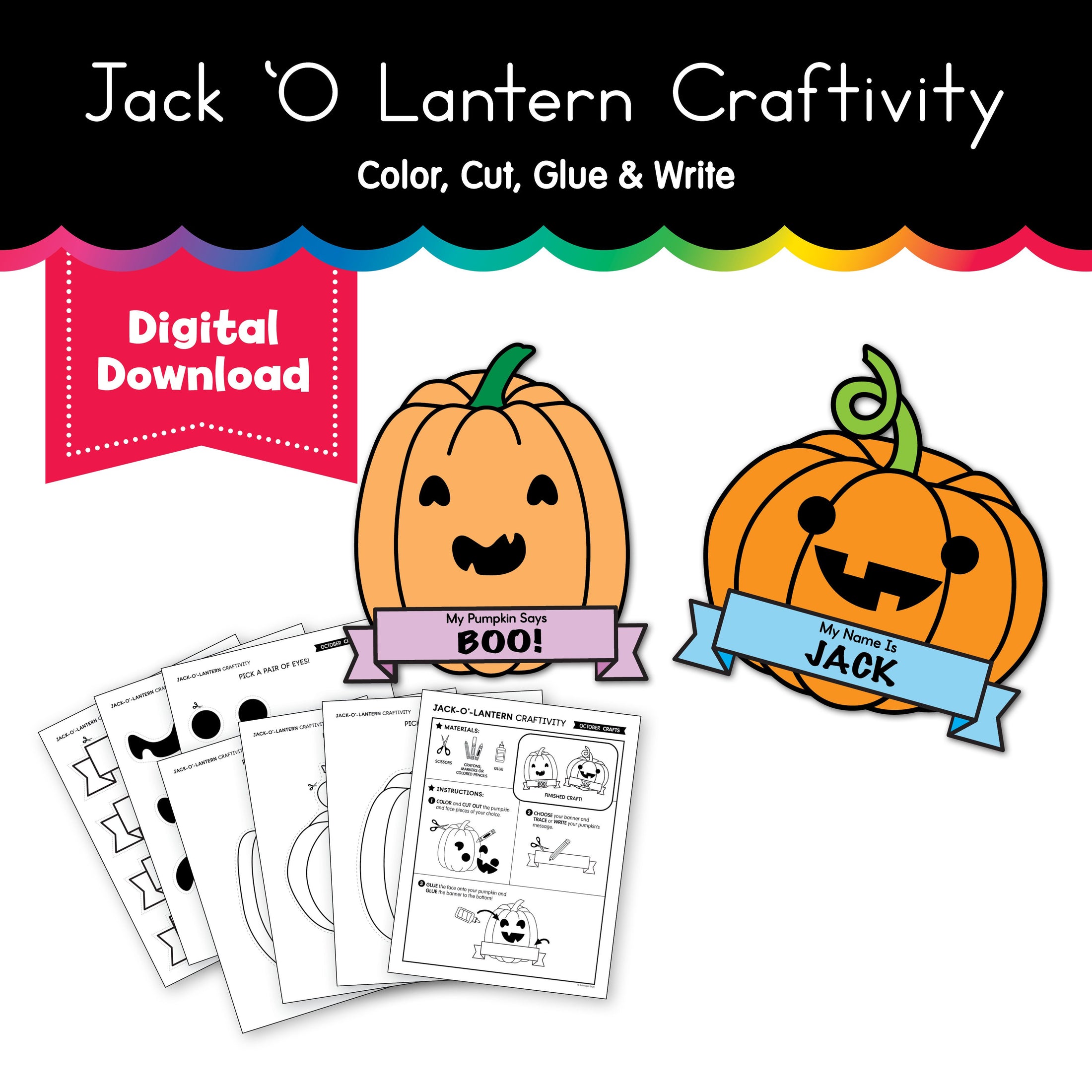 Printable Jack-O'-Lantern Craftivity