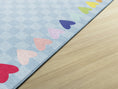 Load image into Gallery viewer, Sky Blue Checkerboard Rug with Bright Hearts Rug
