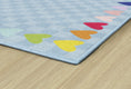 Load image into Gallery viewer, Sky Blue Checkerboard Rug with Bright Hearts Rug
