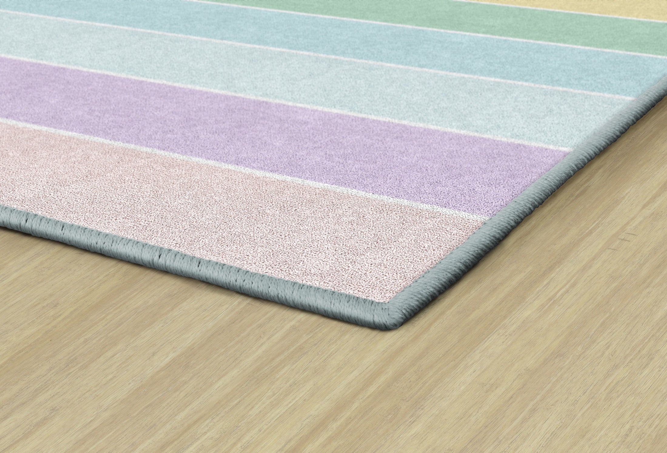 pastel rainbow stripe rug