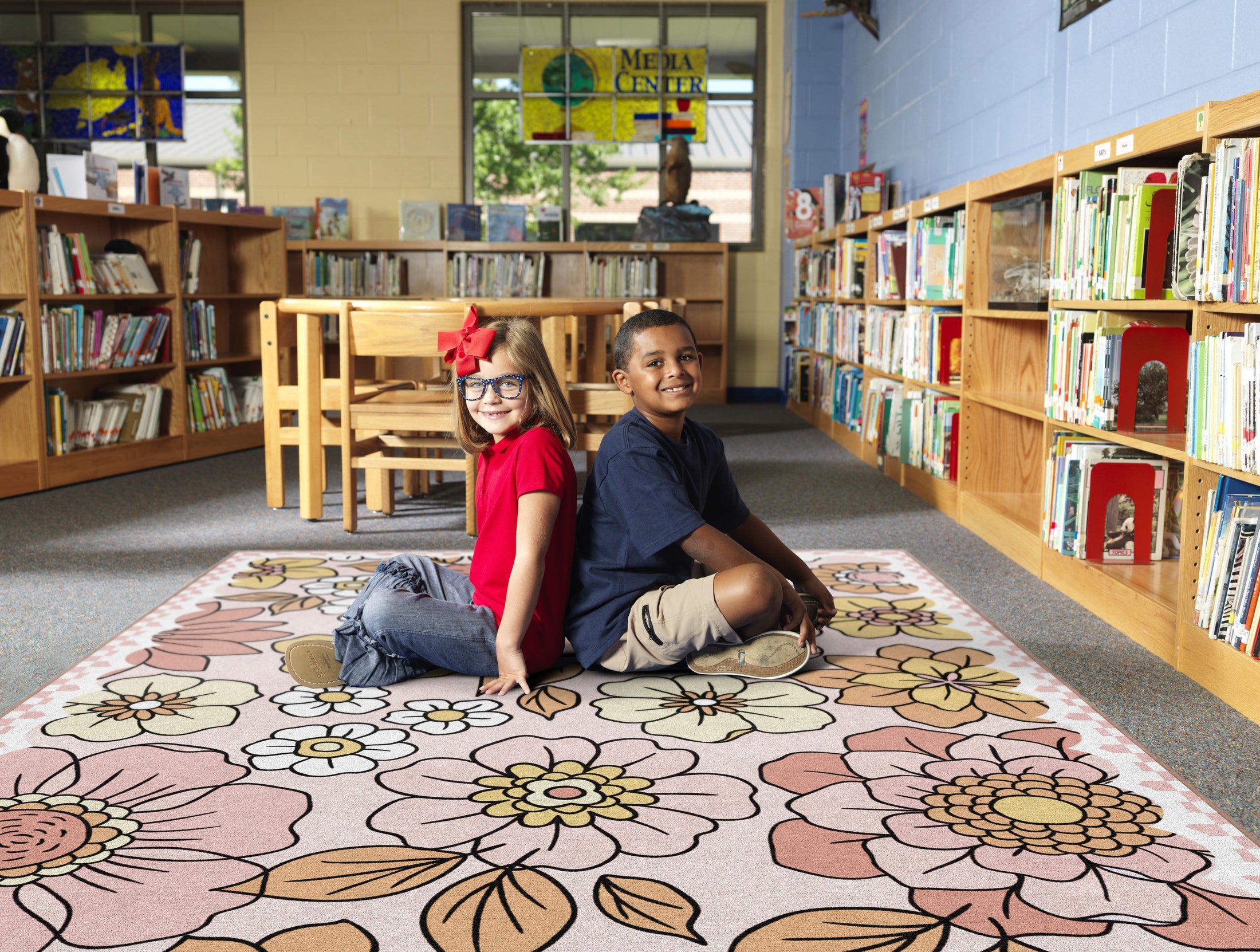 Retro Floral Classroom Rug by Schoolgirl Style