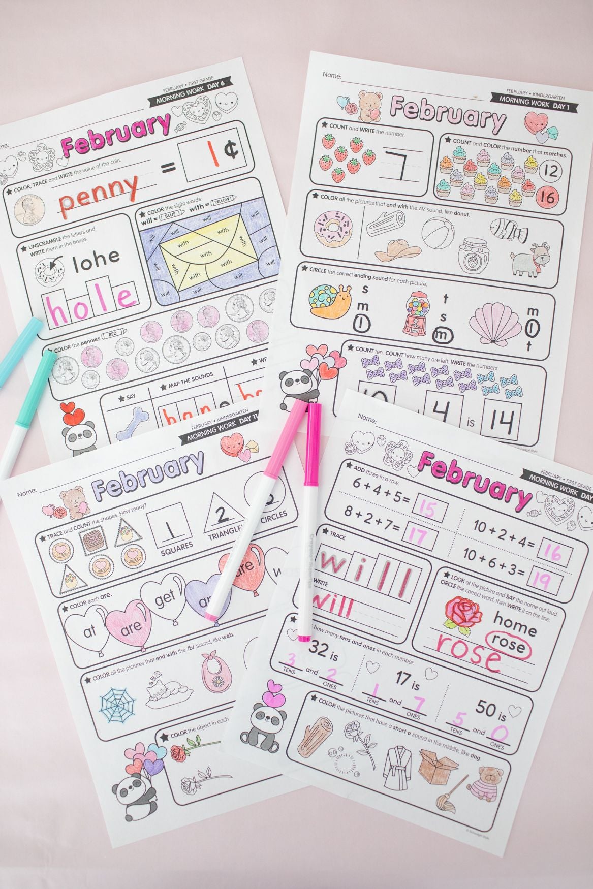 Printable Kindergarten February Daily Morning Work