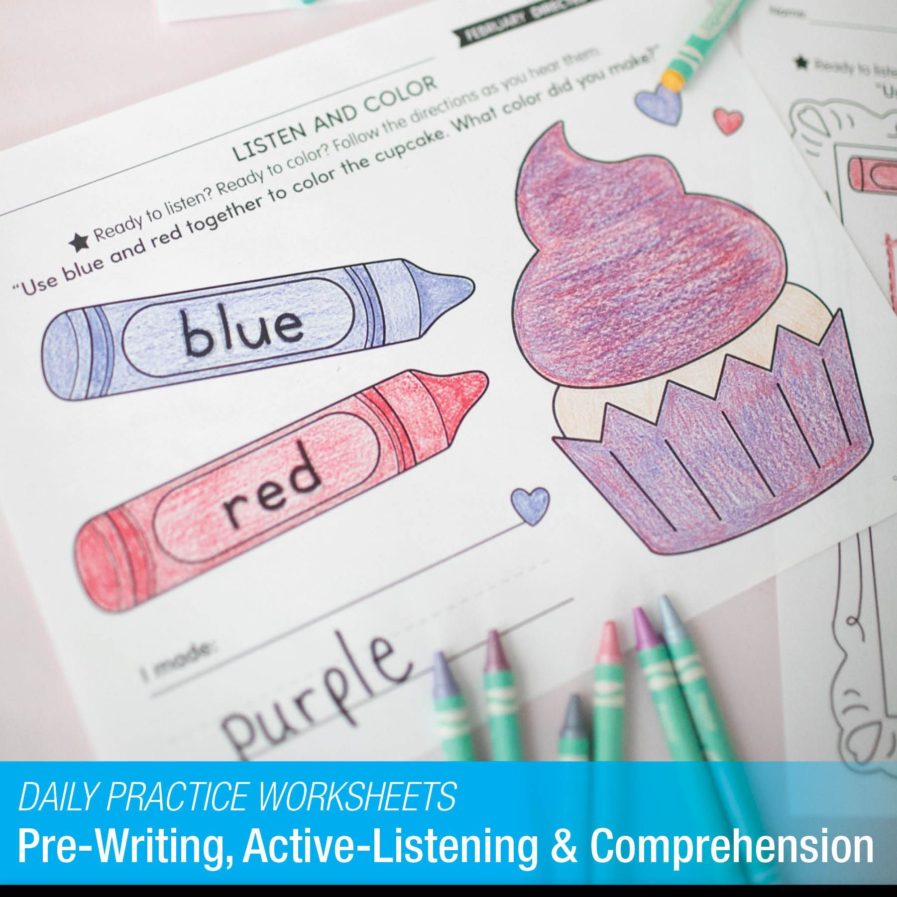 Printable Preschool February Directed Drawing Worksheets