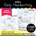 Load image into Gallery viewer, Printable April Daily Handwriting
