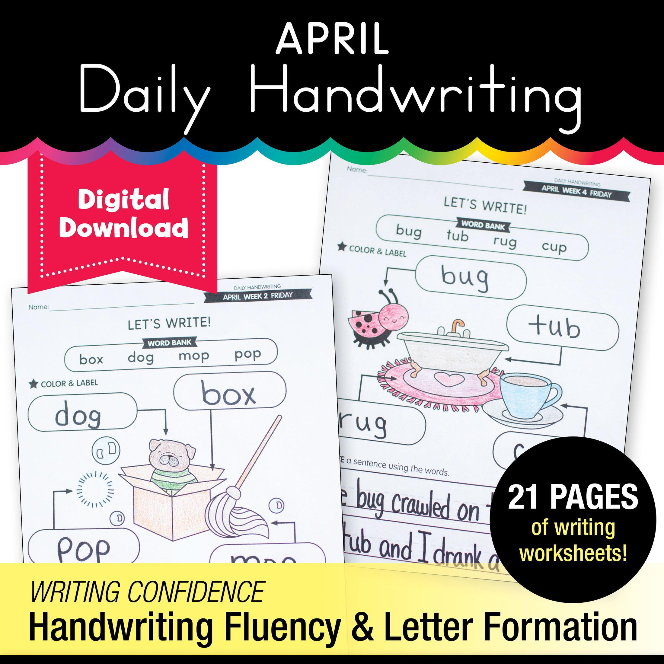 Printable April Daily Handwriting