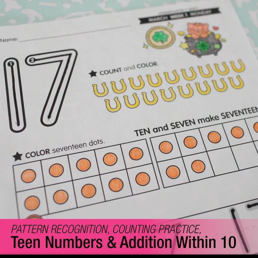 Printable Kindergarten March Daily Math