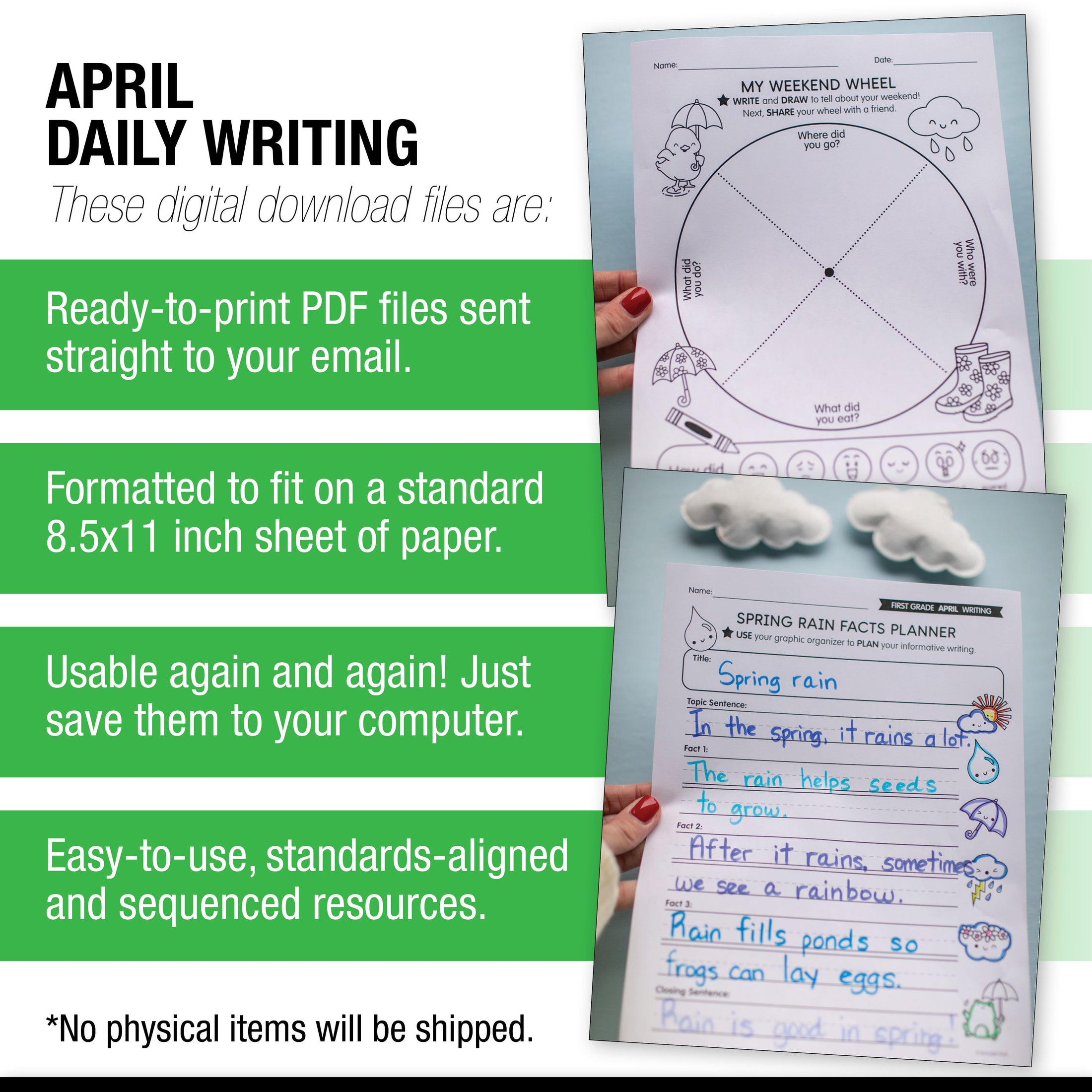 Printable First Grade April Daily Writing