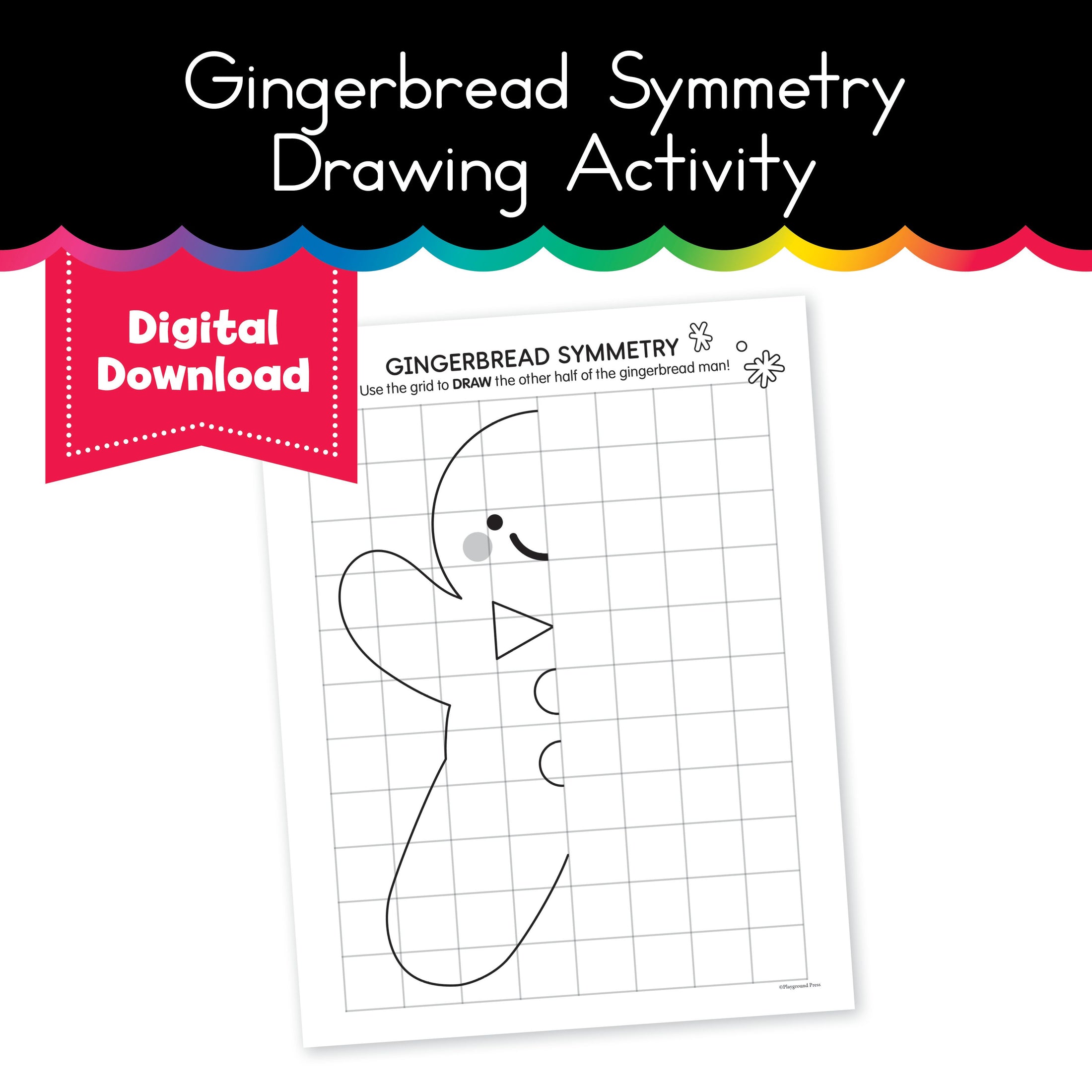 Gingerbread Symmetry Drawing Activity 