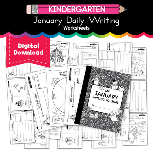 Printable Kindergarten January Daily Writing